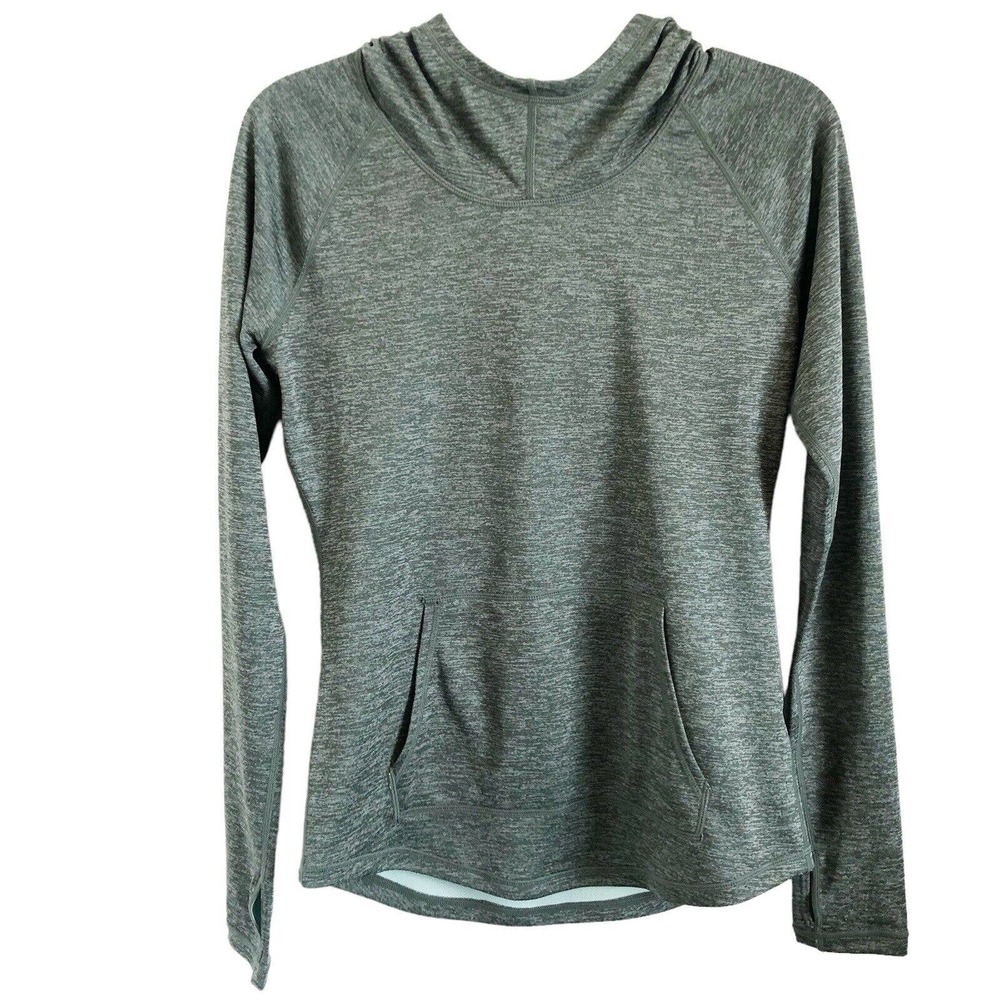 Z By Zella Women's Green Space Dye Pullover Hoodie Kangaroo Pocket Size Small